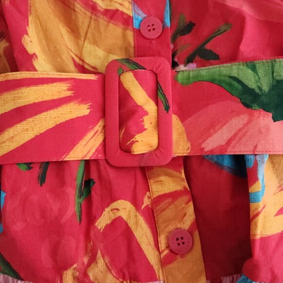 Farm Rio Red Mixed Fruits Ocean Mini Dress Size S - Picture 8 of 11